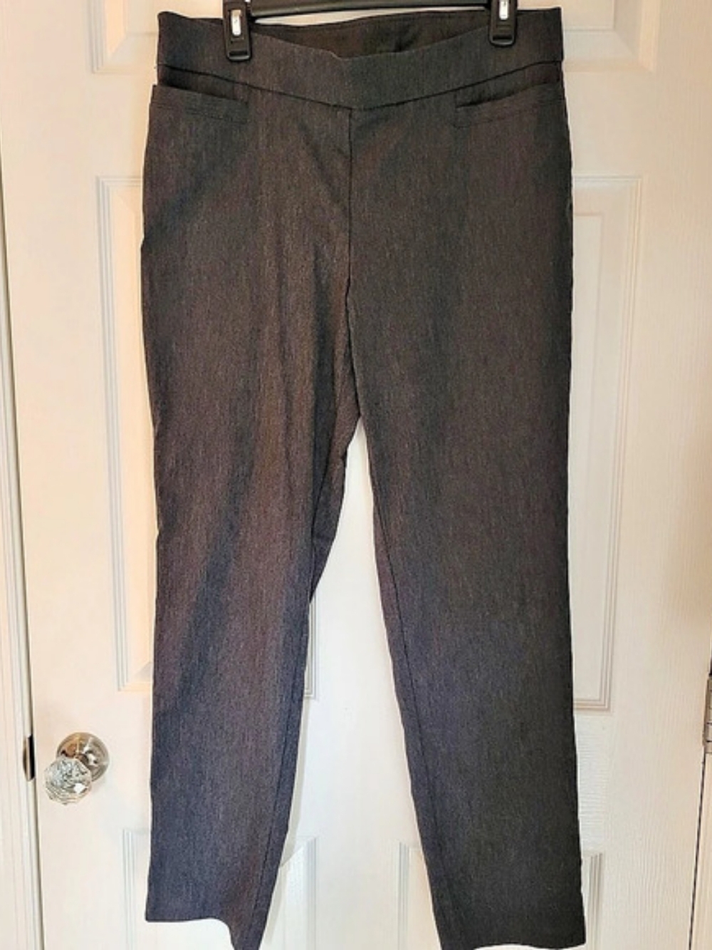Kim Rogers Straight Leg Flat Front Pants in Gray Size 12